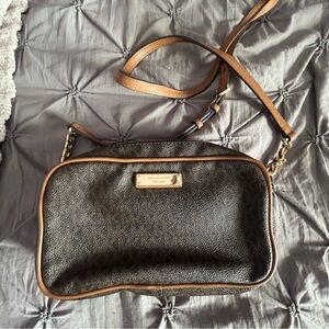 Michael Kors Black and Brown Crossbody Bag